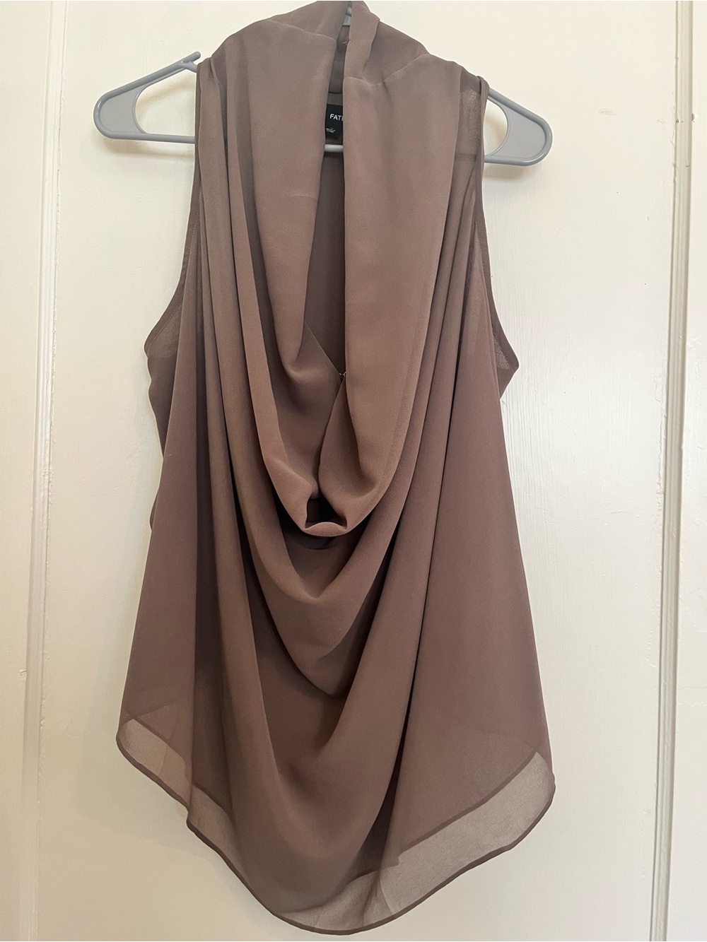 Fate Draped Cowl Neck Sleeveless Top - Brown